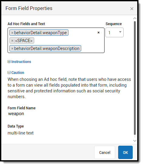Image of weapon description and ID number example Image of weapon description and ID number example